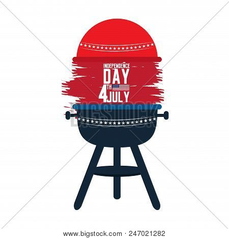 Isolated American Independence Day Emblem. Vector Illustration Design