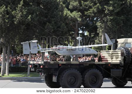 Baku, Azerbaijan - June 26 2018 - Military Parade In Baku, Azerbaijan On Army Day. Azerbaijan Celebr