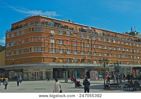Novi Sad, Serbia - March 13th 2018: Palace On Main Square