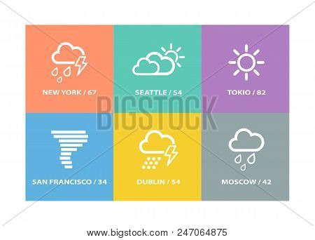 Weather Types Stock Set Vector Weather Vector & Photo (Free Trial) | Bigstock