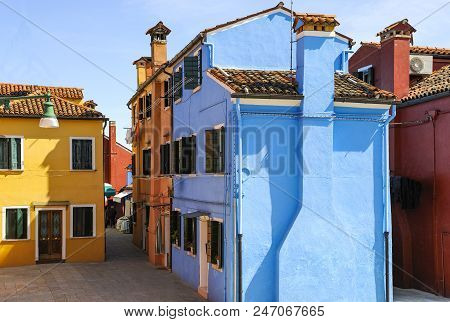 Europe,italy,venetia, The Typical Colorful Houses Of Burano Island