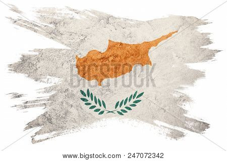 Grunge Cyprus Flag. Cyprus Flag With Grunge Texture. Brush Stroke.
