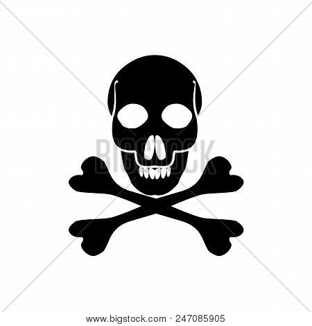 Crossbones Death Skull, Danger Or Poison Flat Icon For Apps And Websites