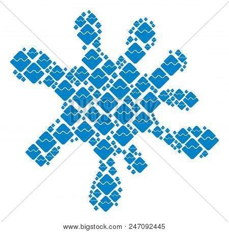 Spot Shape Formed With Waves Currency Items In Various Sizes. Abstract Vector Blob Concept. Waves Cu