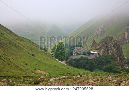 Photo Taken In The Morning In The Highland Village Of Laza, Kusar Region Of Azerbaijan