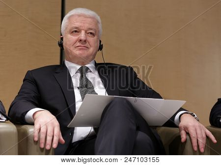 London, Great Britain - 26 February 2018: Prime Minister Of Montenegro Dusko Markovic Participates I