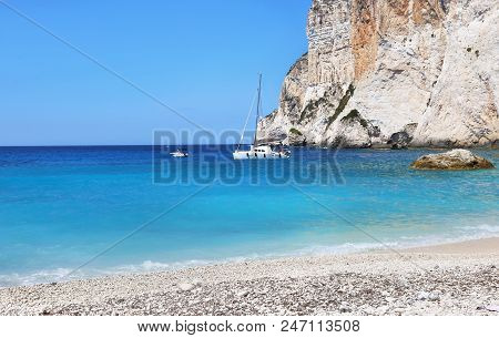 Landscape Of Erimitis Beach Paxos Ionian Islands Greece