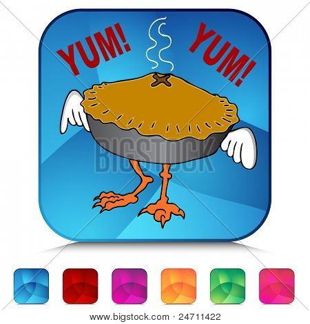 Et billede af en chikcen pot pie krystal knap sæt.