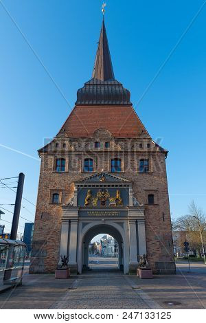 Rostock Germany - April 20. 2018: The Steintor (stone Gate) Was Built In The Style Of The Dutch Rena