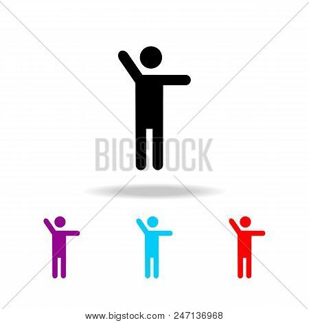 Waving Silhouette Icon. Elements Of People In Different Activities In Multi Colored Icons. Premium Q