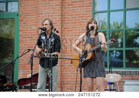 Seattle, Wa. July 20, 2016. Circa: The Cantrells Folk Music Duo Performing In Concert In Seattle, Wa