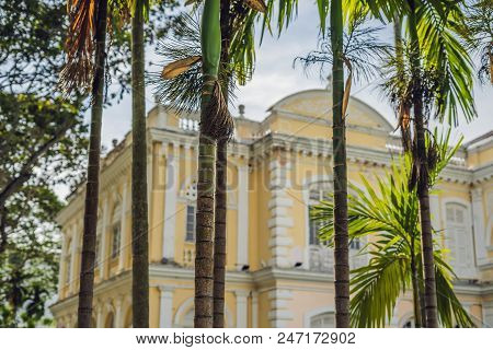 Old Town Hall In George Town In Penang, Malaysia. The Foundation Stone Was Laid In 1879.