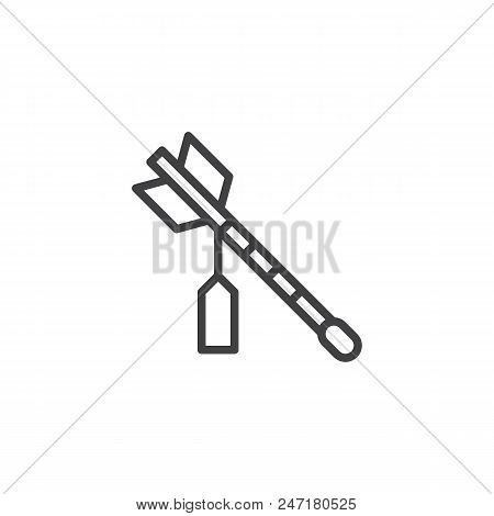 Hamaya Arrow Outline Icon. Linear Style Sign For Mobile Concept And Web Design. Japanese Arrow Simpl