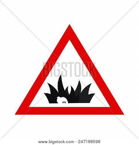 Animal Protection. Warning Sign With Nesting Bird. Simple Vector Illustration.