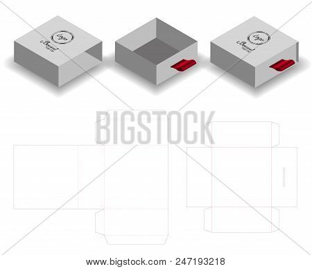 Hard Paper Slide Sleeve Box Mockup Dieline