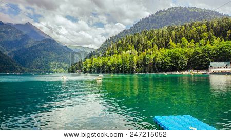 Rizza Lake In The Mountain Of Abhazia