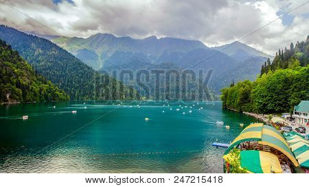 Rizza Lake In The Mountain Of Abhazia