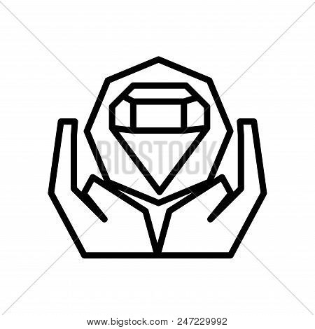 Hands Support Diamond Crystal Icon Vector Illustration