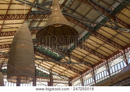 Florence, Italy - November 22 2015: Mercato Centrale In Florence, Looking Up At The Rooftop With Pen
