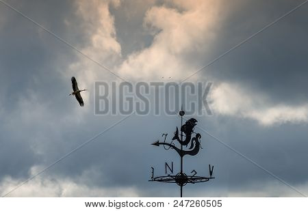 Weather Vane Is A Home Instrument Showing Direction Of Wind - Typically Used As An Architectural Orn