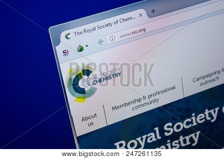 Ryazan, Russia - June 26, 2018: Homepage Of Rsc Website On The Display Of Pc. Url - Rsc.org