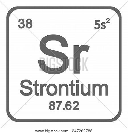 Periodic Table Element Strontium Icon On White Background. Vector Illustration.