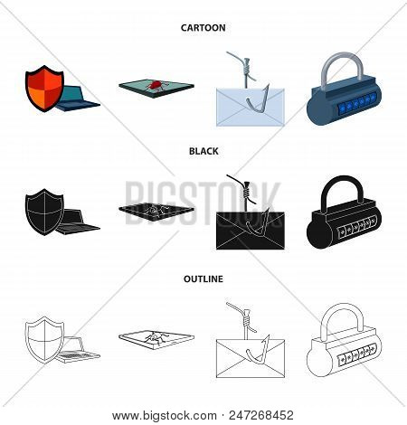 Hacker, System, Connection .hackers And Hacking Set Collection Icons In Cartoon, Black, Outline Styl