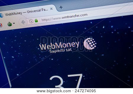 Ryazan, Russia - June 26, 2018: Homepage Of Wmtransfer Website On The Display Of Pc. Url - Wmtransfe