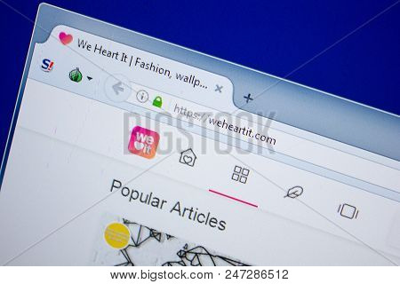Ryazan, Russia - June 26, 2018: Homepage Of Weheartit Website On The Display Of Pc. Url - Weheartit.