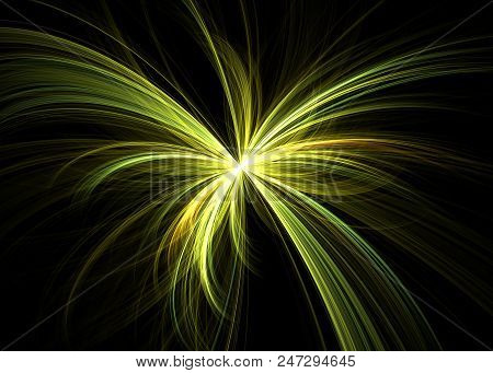 Dancing Star - Fractal Green Shine Art