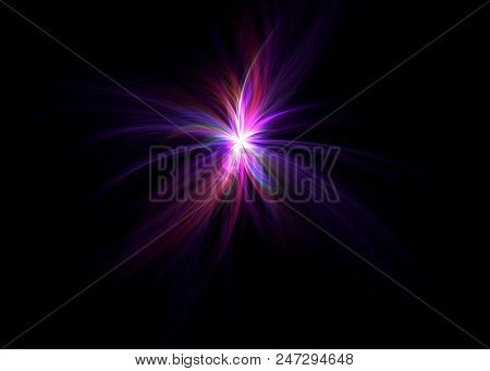 Dancing Star - Fractal Shine Violet Art