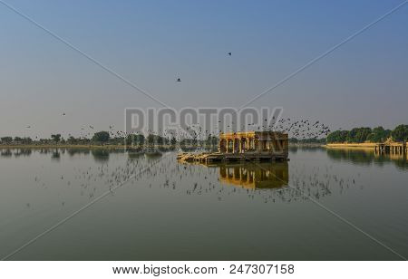View Of Lake Gadisar In Jaisalmer, India