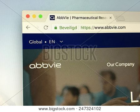 Amsterdam, The Netherlands - June 29, 2018: Website Of Abbvie, A Biopharmaceutical Company.