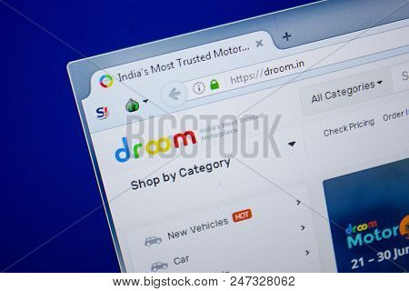 Ryazan, Russia - June 26, 2018: Homepage Of Droom Website On The Display Of Pc. Url - Droom.in