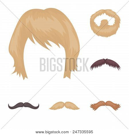 Mustache And Beard, Hairstyles Cartoon Icons In Set Collection For Design. Stylish Haircut Vector Sy