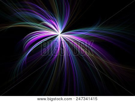 Dancing Star - Fractal Violet And Blue Art