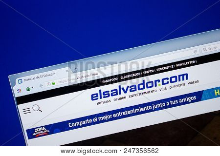 Ryazan, Russia - June 26, 2018: Homepage Of Elsalvador Website On The Display Of Pc. Url - Elsalvado
