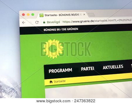 Berlin, Germany - June 29, 2018: Official Website Of German Political Party Alliance 90/the Greens (