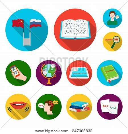 Translator And Linguist Flat Icons In Set Collection For Design. Interpreter Vector Symbol Stock  Il