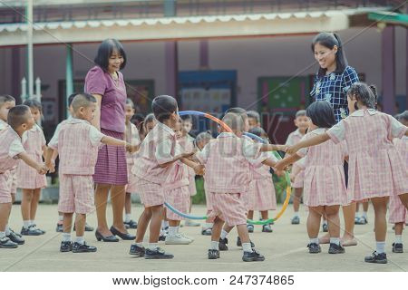Kanchanaburi Thailand - June 27 : Unidentified Teachers And Kind