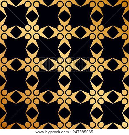 Art Deco Seamless Vintage Wallpaper Pattern. Geometric Decorative Background - Stock Vector