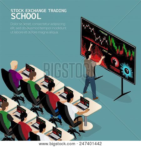 Group Training For Trading, Business, Programming, Design Or Development. The Teacher In Front Of Se