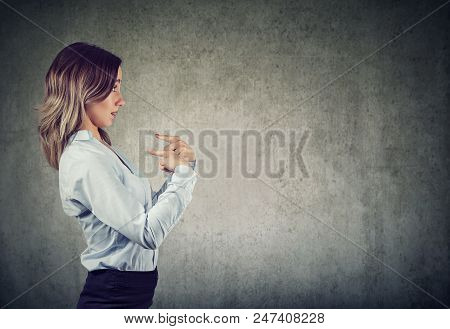Surprised Woman Pointing Fingers At Herself Denies Responsibility And Accusations Being Misunderstoo