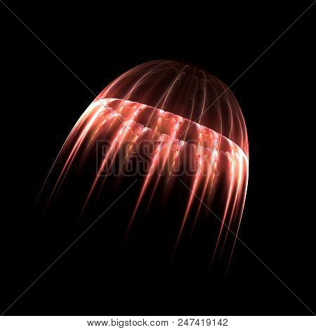 Red Transparent Deep-sea Jellyfish - Fractal Art