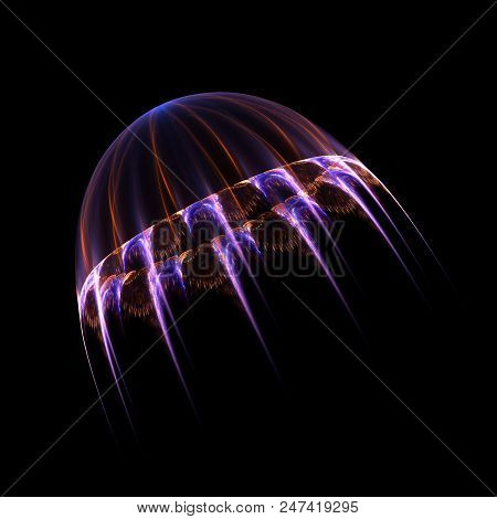 Violet Deep-sea Jellyfish - Clear Fractal Art