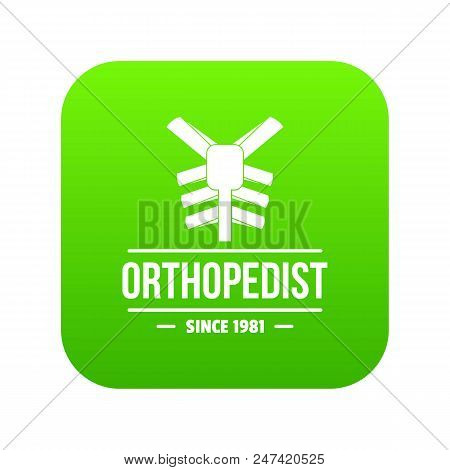 Spine Orthopedic Icon Green Vector Isolated On White Background