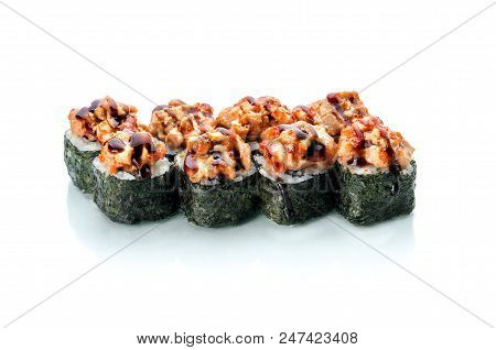 Baked Rolls On White Background With Reflection