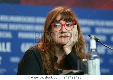 Isabel Coixet poses at the 'The Bookshop'  press conference  during the 68th Berlinale International Film Festival Berlin at Grand Hyatt Hotel on February 16, 2018 in Berlin, Germany