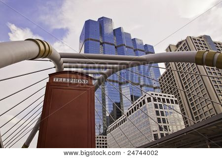 Phonebooth in the cityscape
