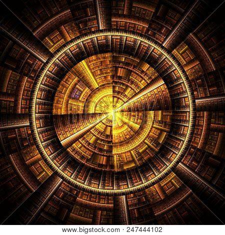 Fractal Hitech  Round Background  - Fractal Art
